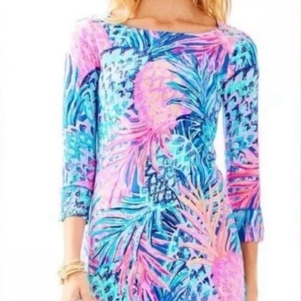 Lilly Pulitzer Sophie Gypset Paradise Pineapple Print Dress Size L